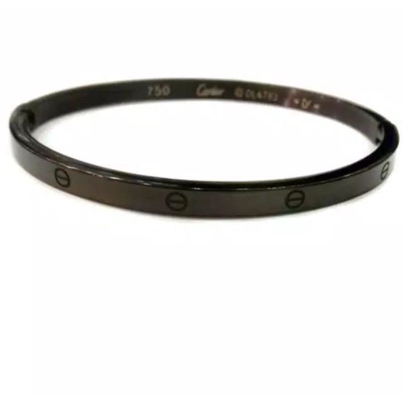 Gelang Hitam Polos Logo Titanium Ceramic Bracelet