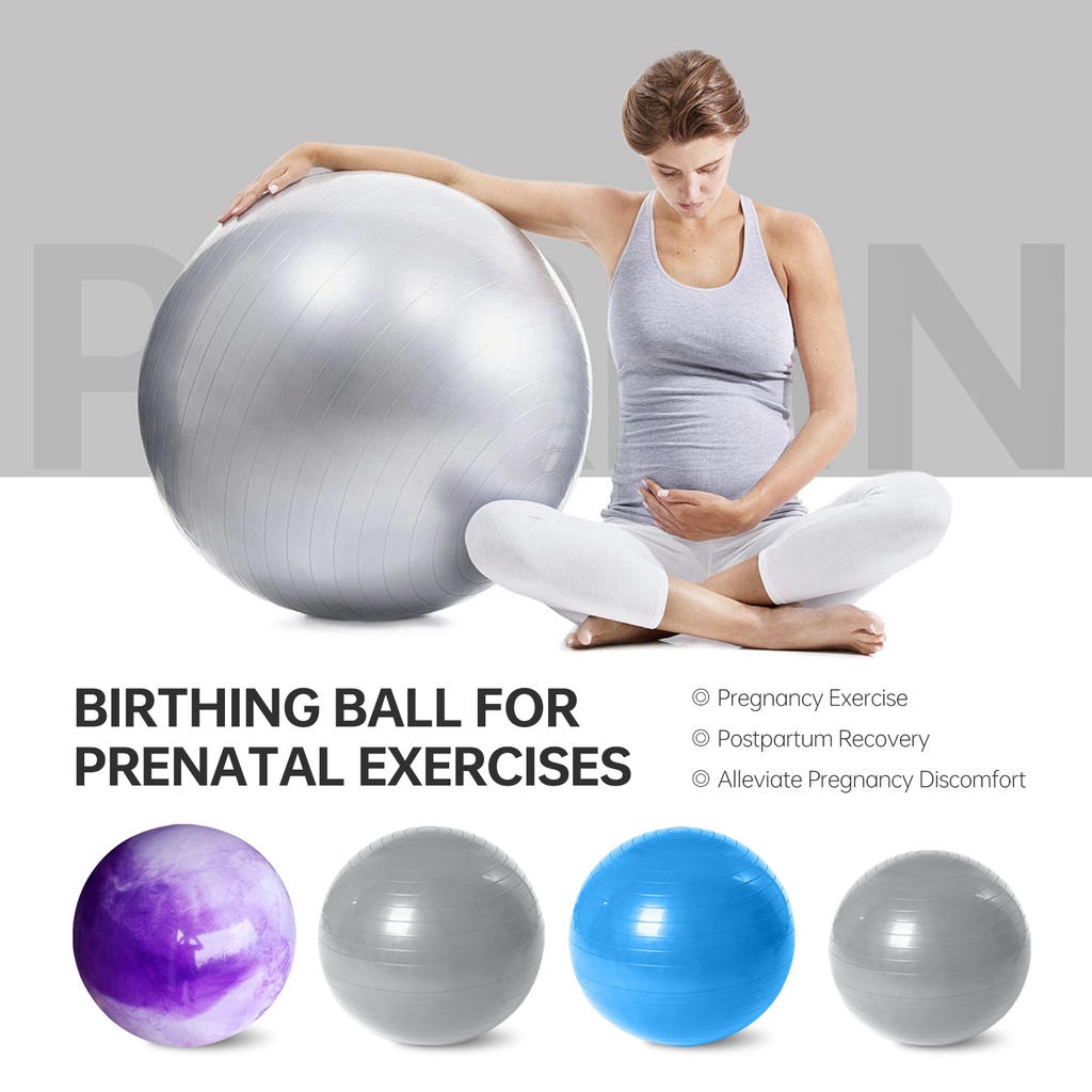 Perfin PF75PBY Bola Yoga Ibu Hamil Gym Ball Alat Fitness Pilates Ball Fitnes Senam Olahraga 65cm(FREE PompaTangan)