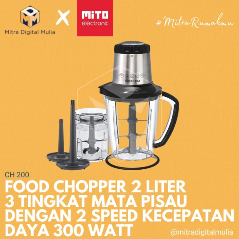 cuci gudang Mithociba CH 200 Food Chopper Pencacah Makanan Mito Ch200(M8I0) food chooper ch50 penggi