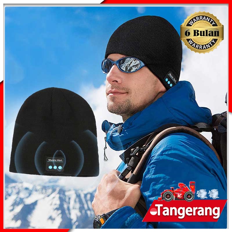 Kupluk Gunung Kupluk Bluetooth Knit Beanie Dengan Bluetooth Music Headset Beanie Hands-Free Calls Speaker Built-In Stereo Speaker