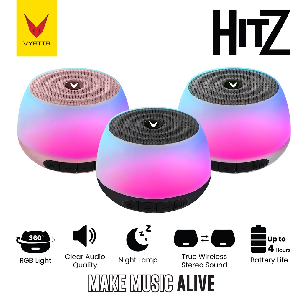 VYATTA HITZ TWS BLUETOOTH SPEAKER STEREO 360 SOUND RGB NIGHT LAMP