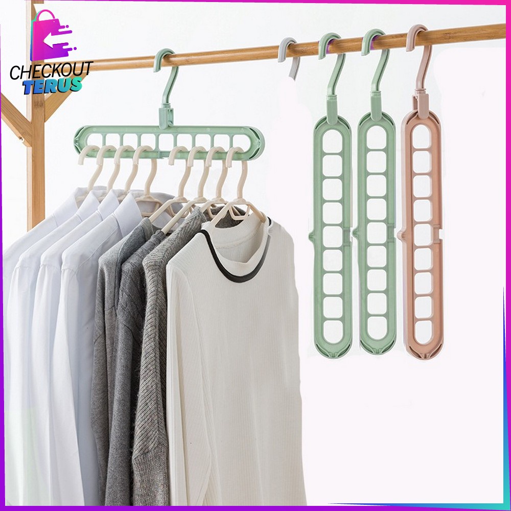 CT C125 Magic Hanger 9IN1 Gantungan Baju Organizer 9 Lubang Multifungsi Jemuran Laundry Hanger Jemuran Pakaian Serbaguna