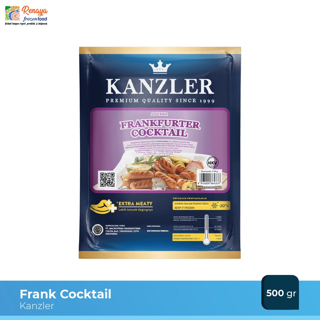 

Kanzler Frank Cocktail Frozen Food Makanan Beku Serbaguna Halal Original - Renaya.Frozen