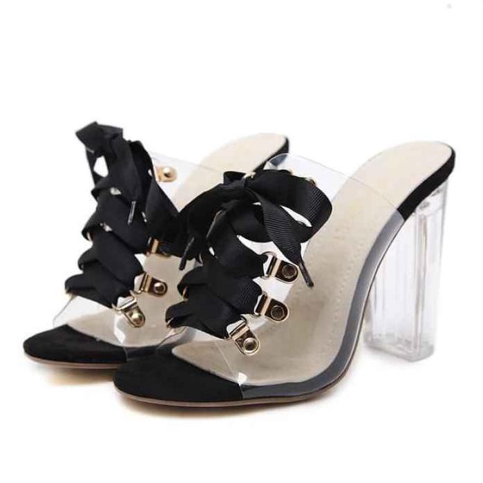 REKOMENDASI Sandal Hak Kaca PitaTali - Sandal Hak Kaca Women