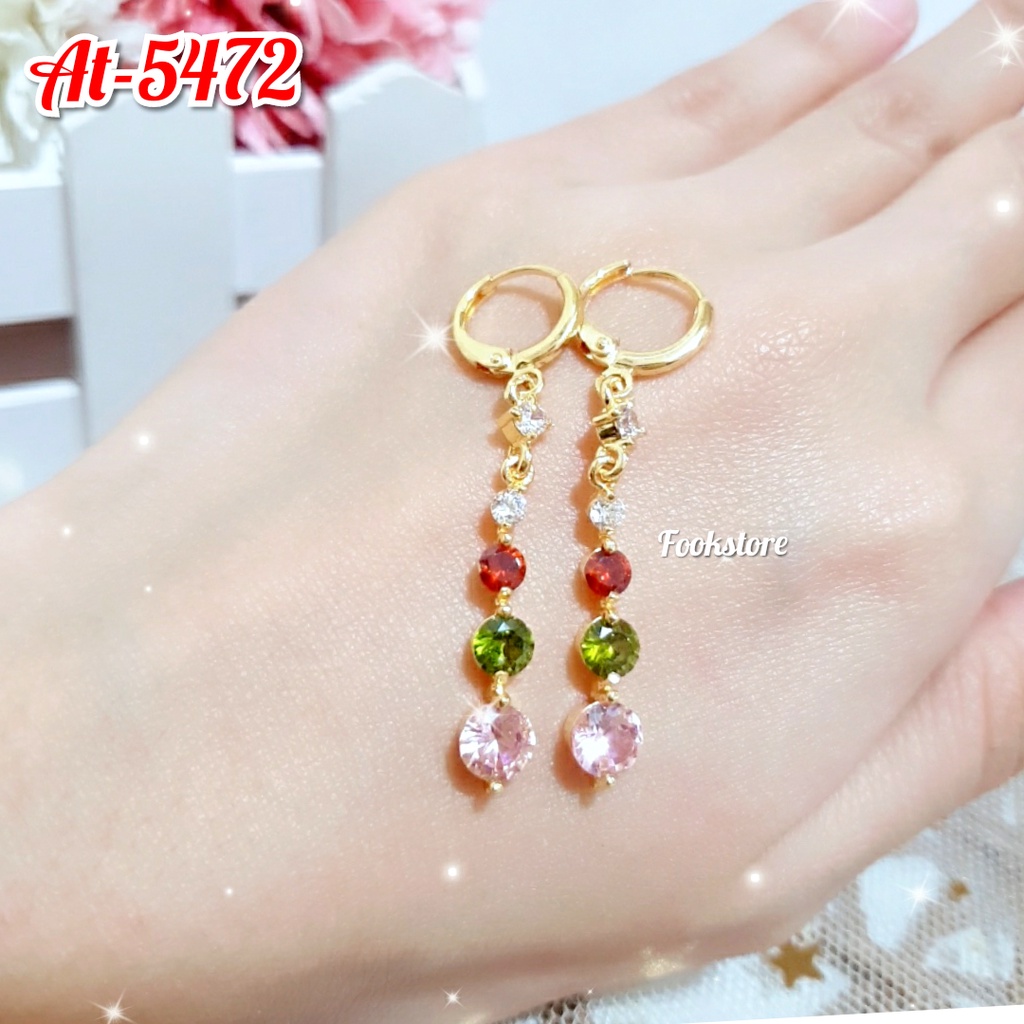 ANTING CLIP MANIK PERMATA WARNA FASHION KOREA/AT5472