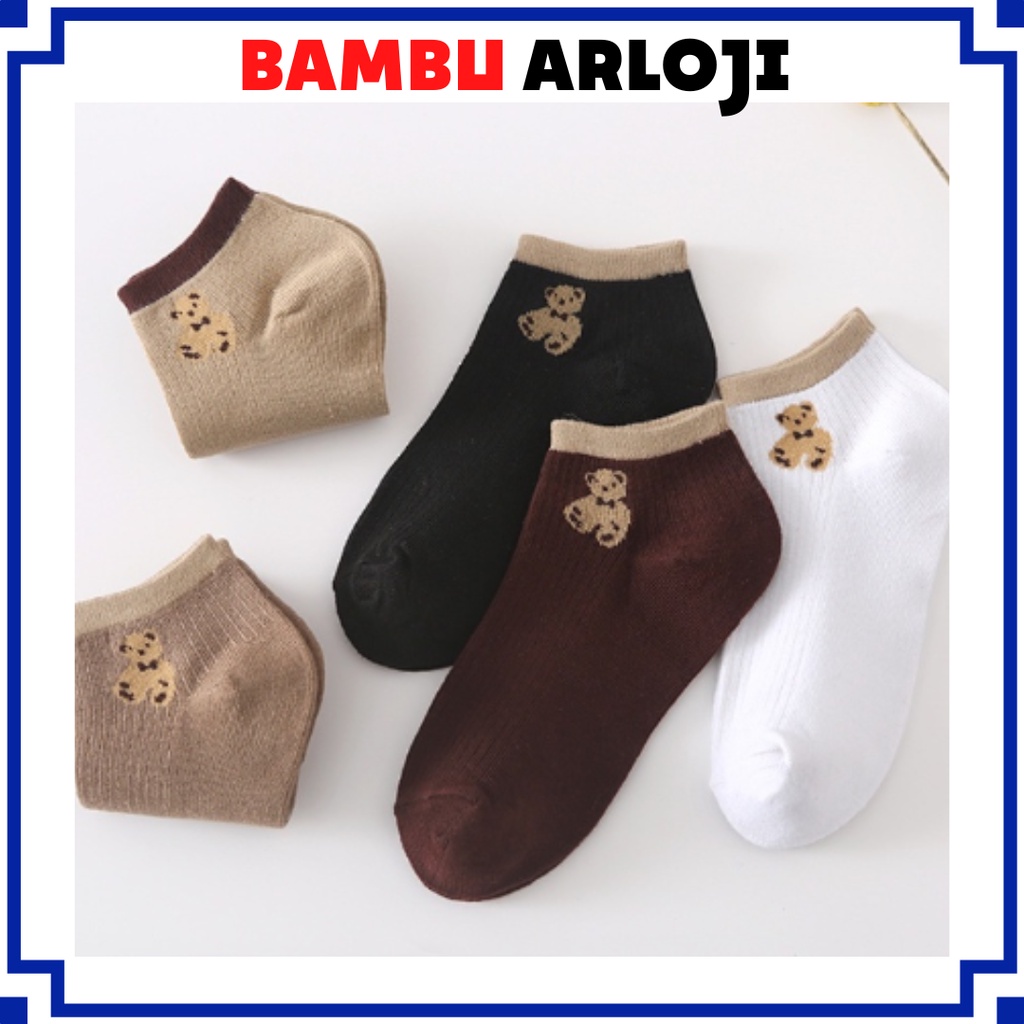 BAJ Kaos Kaki Wanita Korea Motif Beruang Kaos Kaki Pendek Bear Semata Kaki SS217 Socks Karakter Ankle Socks Korean Model Simple Cute SS217