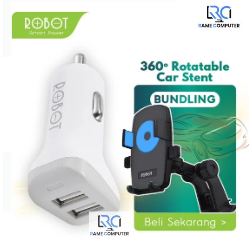 Bundling ROBOT RT-C06 Car Charger + RT-CH01 Car Holder