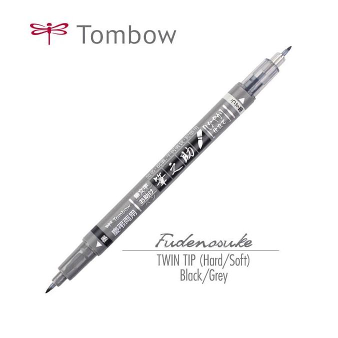 

ATK441TW Dual Tip GCD-121 Fudenosuke SOFT Black Grey Color Brush Pen