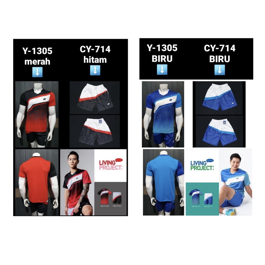 BAJU KAOS BADMINTON  1305 // CELANA 714 IMPORT