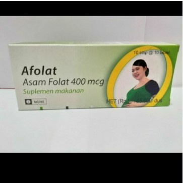 Asam Folat Afolat 400 MCG Per Strip Isi 10 Tablet ORI Untuk Vitamin Progam Hamil Kesuburan Folavit Suplemen