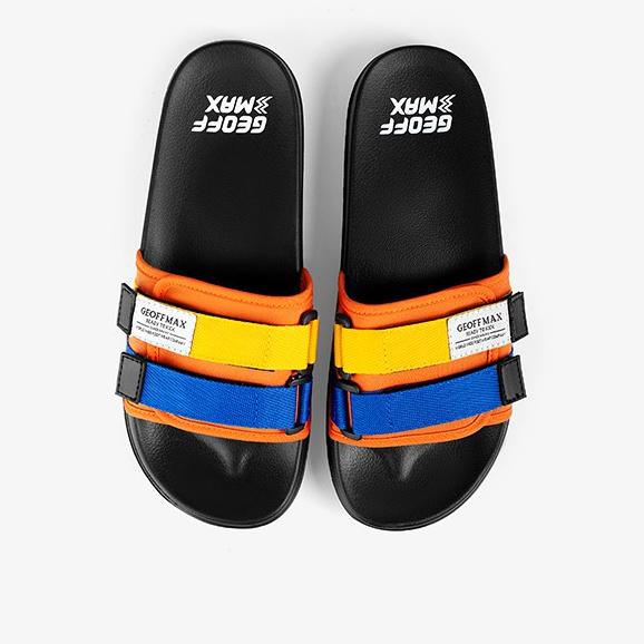 VIRAL Geoff Max Official - Freddo Black Orange | Slippers | Sandal Pria