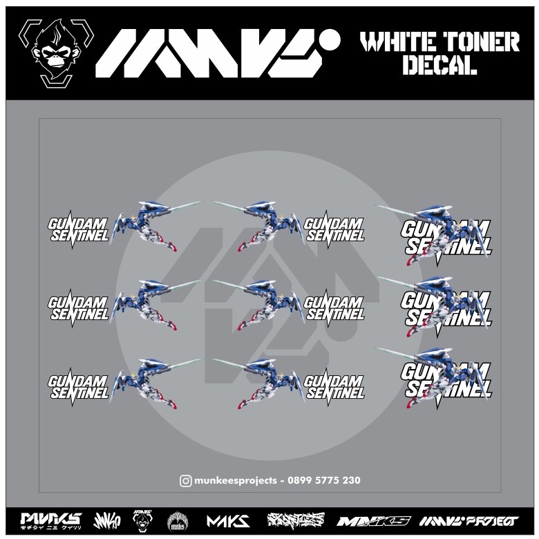 DECAL WHITE TONER GUNDAM SENTINEL
