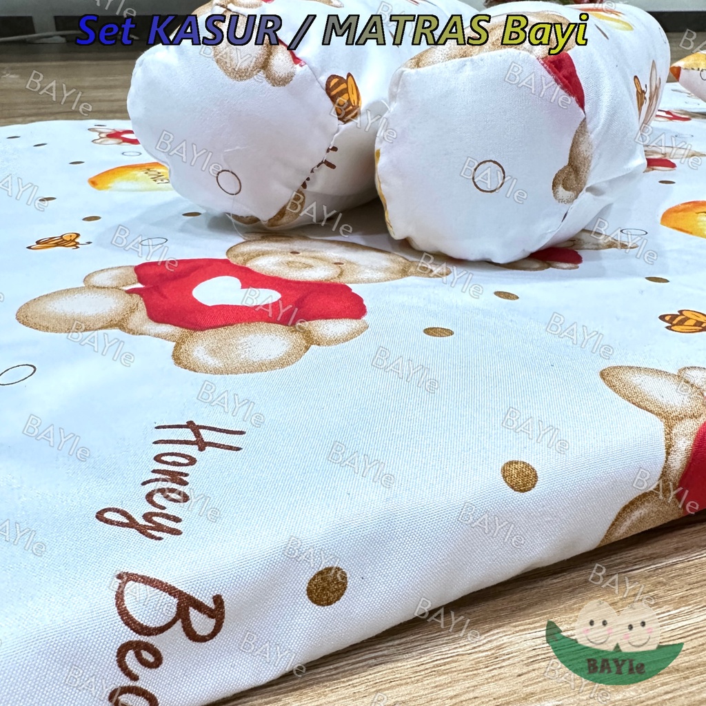 BAYIe - SET Kasur / Matras Bayi Baby Lipat 4 in 1 (1 kasur+1 bantal,+2 guling) Motif Karakter/Tempat Alas Tidur Bayi MURAH