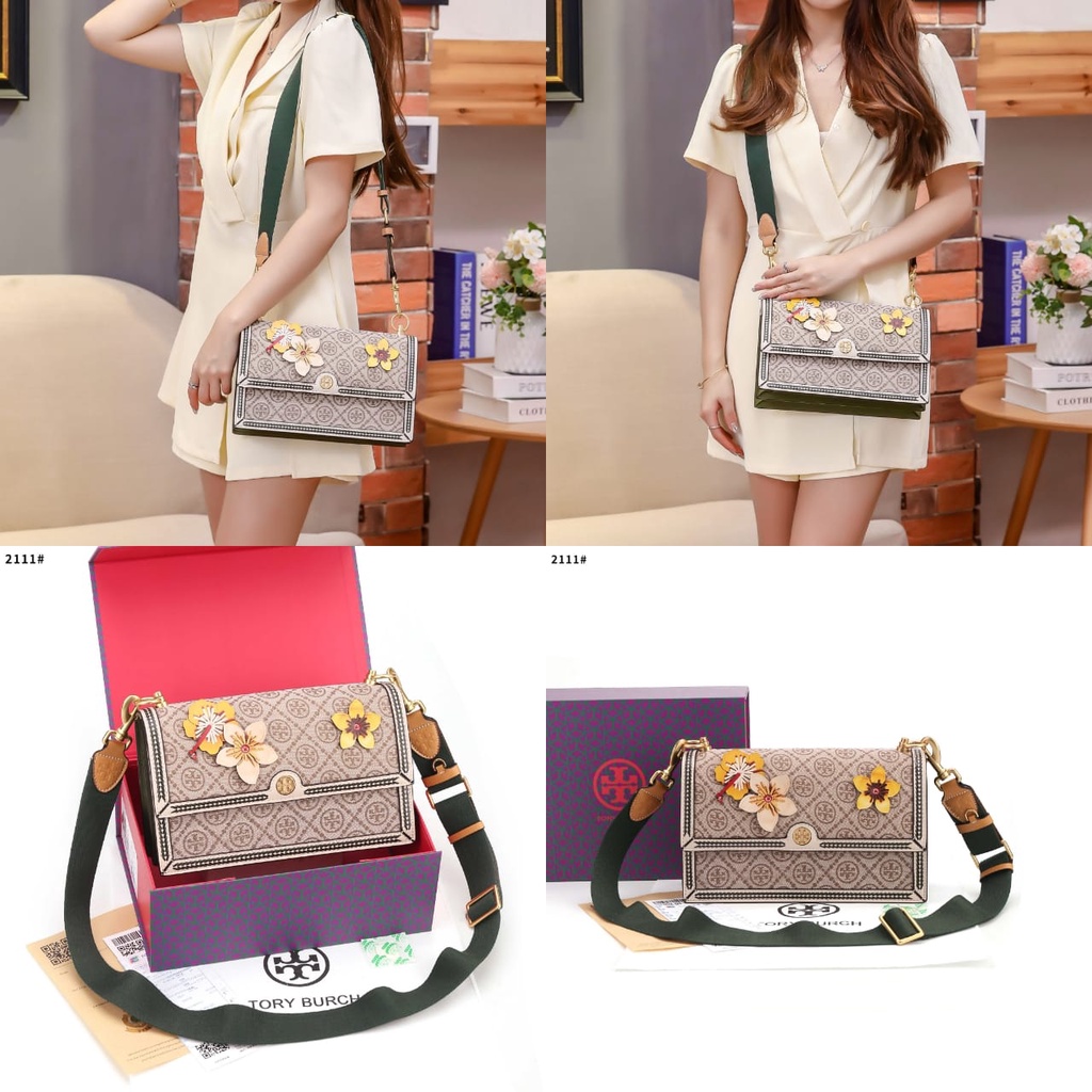 T Mono Flower Shoulder Bag's Gold Hardware TC2111