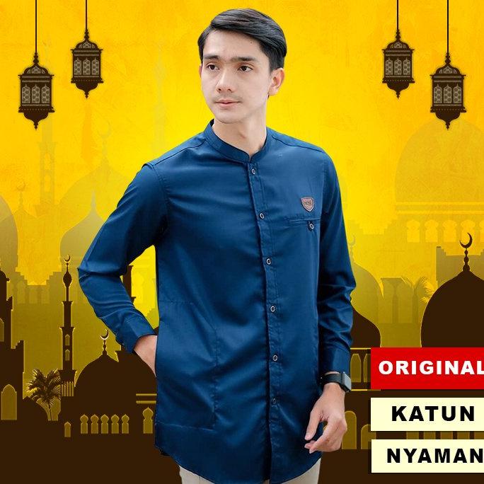 Baju Kemeja Koko Kurta Ammu Polos Cole Hitam Pria Dewasa Lengan Tangan Panjang Pendek Baju Muslim Qu