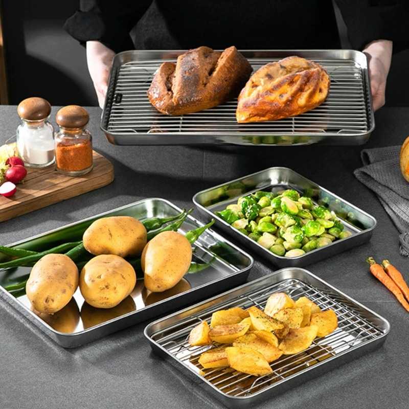 (BISA COD) FTIHSHP NLSLASI Loyang Nampan Baking Sheet Tray Rack Removable Stainless Steel - NL28