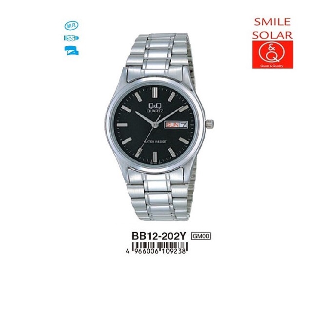 Jam Tangan Pria Classic Casual Business Rantai Stainless Steel Tanggal Hari Analog Original Q&amp;Q QnQ QQ BB12 Series