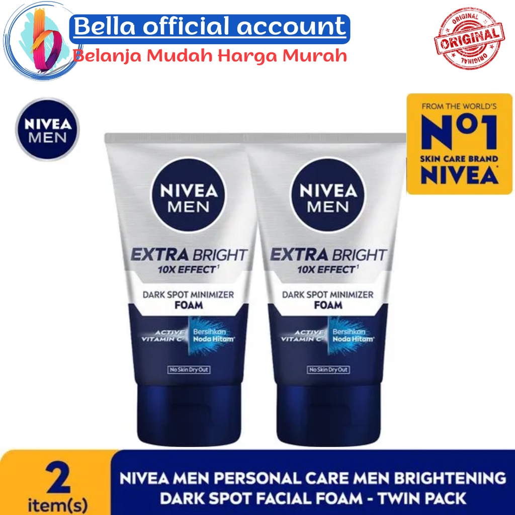 Nivea Men Extra Bright Dark Spot Minimizer Foam 100 ml ( TWINPACK )