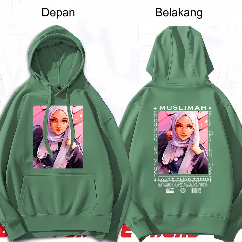 Lilipop.id Sweater Wanita Hijab Morena muslimah Hoodie Jumper long sleve