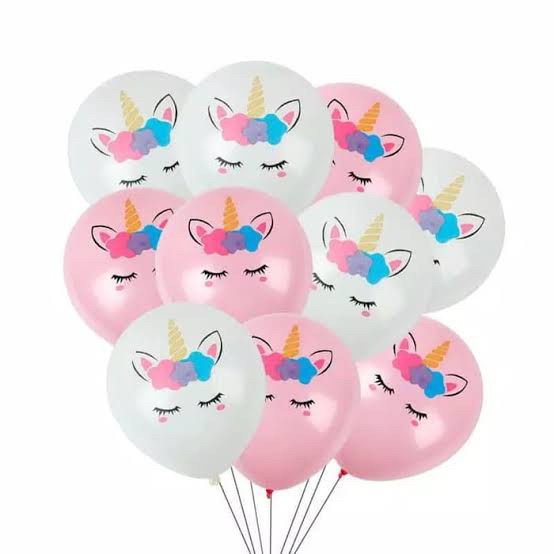 balon unicorn mix warna 12 inch isi 10 pcs balon pesta