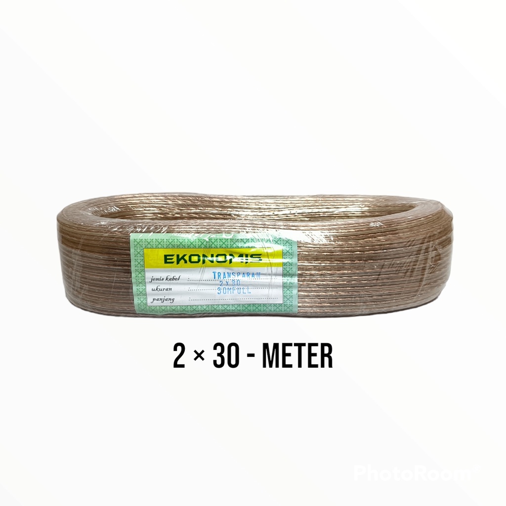 Ekonomis Kabel Transparan 2 x 30 - 30 Meter