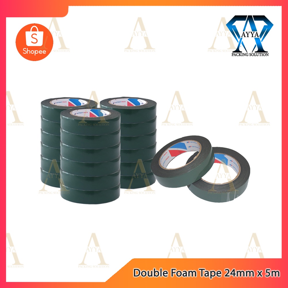 

Double Foam Tape 24mm 5m / Mitranpack / Double Tip Foam Busa Hijau 5 Meter