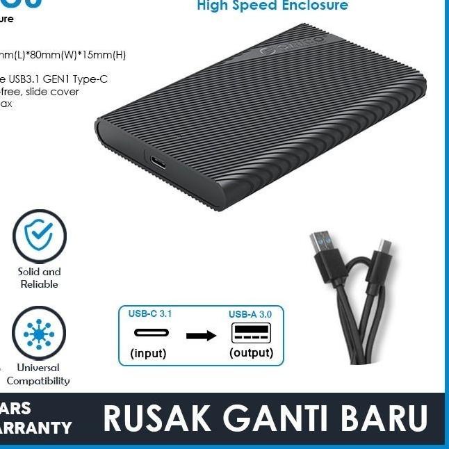 ❈ ORICO SSD / HDD ENCLOSURE 2.5" USB type A to C CASING EXTERNAL 2521C3 ➧