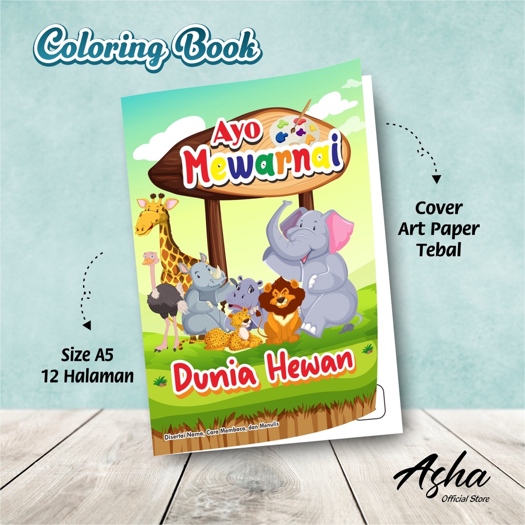 

BUKU EDUKASI ANAK PAUD TK - BUKU ANAK - BUKU MEWARNAI DUNIA HEWAN