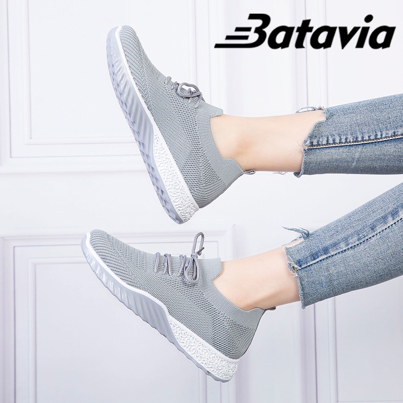 Batavia 2023 Sepatu Wanita impor Sepatu rajut Wanita Sepatu kanvas wanita terbaru sepatu wanita kasual datar nyaman sepatu wanita  A2