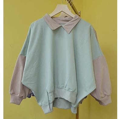 Collar XXXL batwing Bigsize Oversize | Sweater Kerah Collar Jumbo Oversize | Sweater Polos Wanita Korean Style