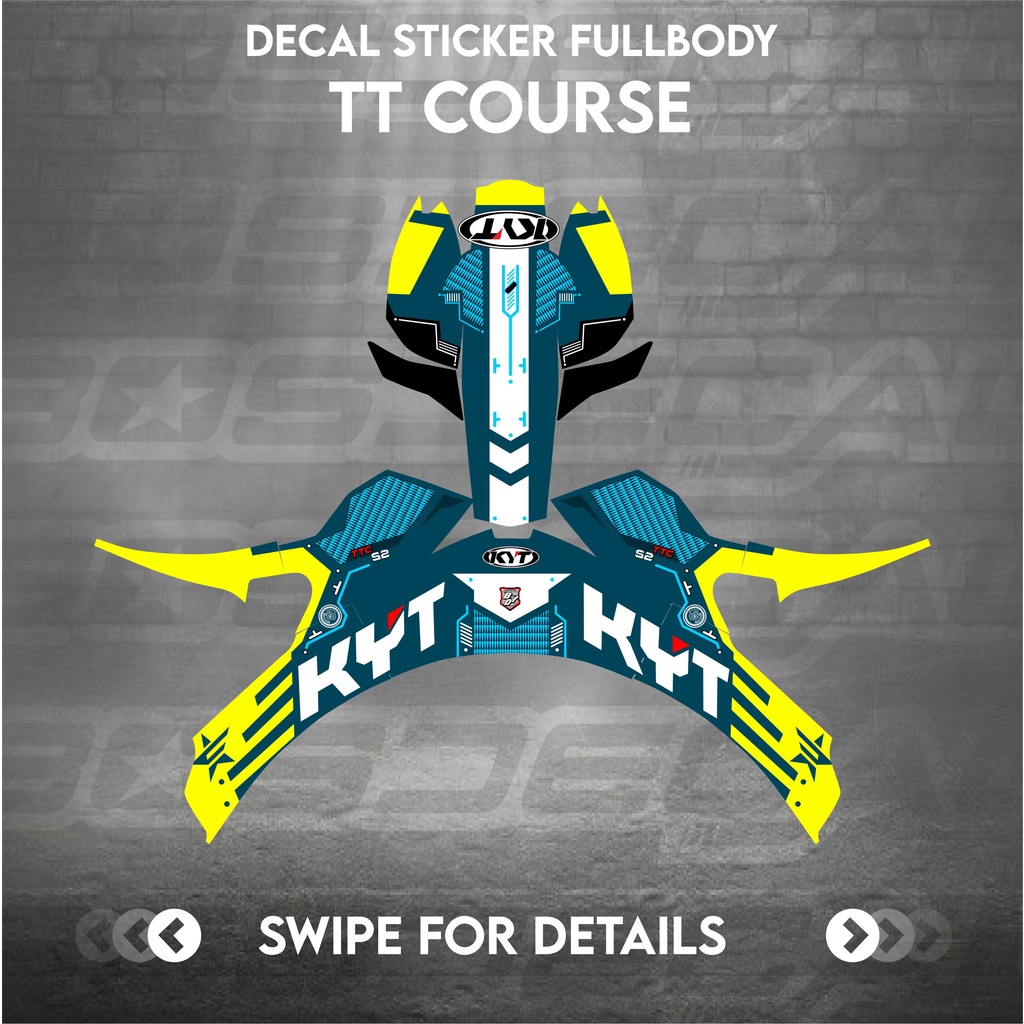 Decal helm Sticker kyt TTCourse TTC motif Fuselage