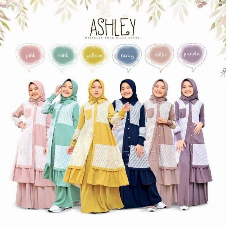 SPECIAL PRICE Ashley Kids Baju Muslim Anak Gamis Anak Perempuan Usia 7-13 tahun Baju Muslim Tanggung