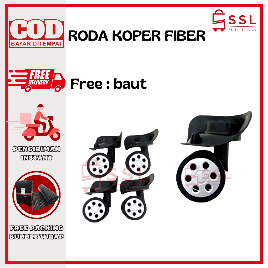 Roda Koper 1 Set / Roda Koper Fiber / 4 pcs roda koper / Roda Koper double whell kanan kiri cocok untuk semua ukuran 16&quot; 18&quot; 20&quot; 24&quot;