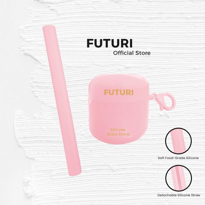 Futuri Sedotan Lipat Silicone Boba Straw Food Grade - Rosy Pink