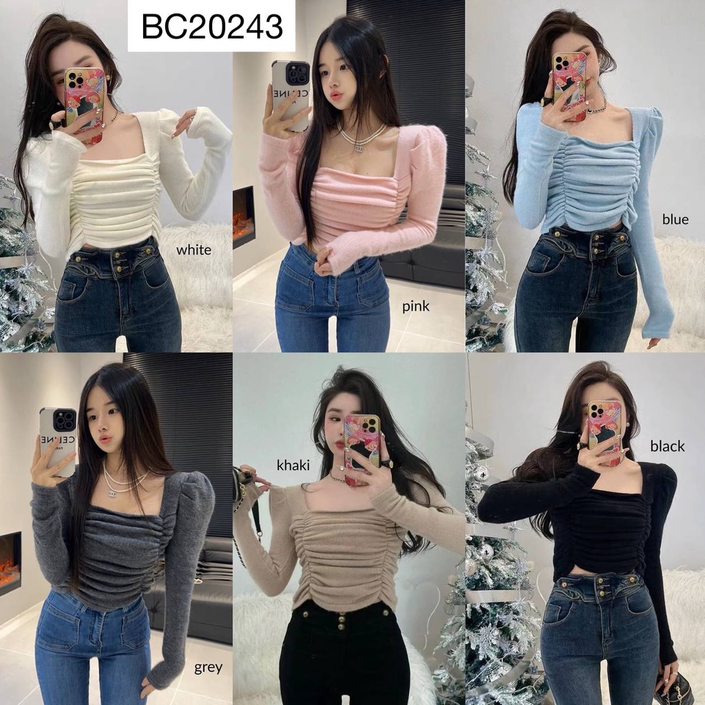 Evelin Drapes Fury Knit Blouse - BC20243