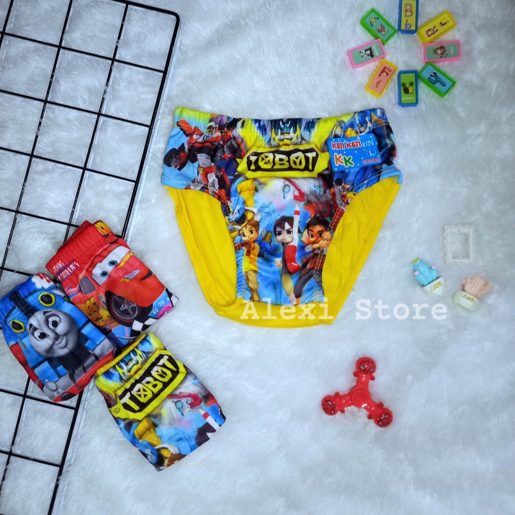 Celana Dalam Anak Cowok Grosir Lusinan 6pcs 3pcs Umur 2-7 Tahun Cd Balita Paud Tk Sd Bahan Halus Teb
