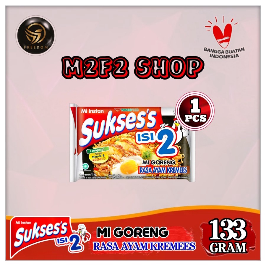 

Mie Suksess | Mi Sukses Instant Goreng Rasa Ayam Kremees | Kremes - 133 gr (Kemasan Satuan)