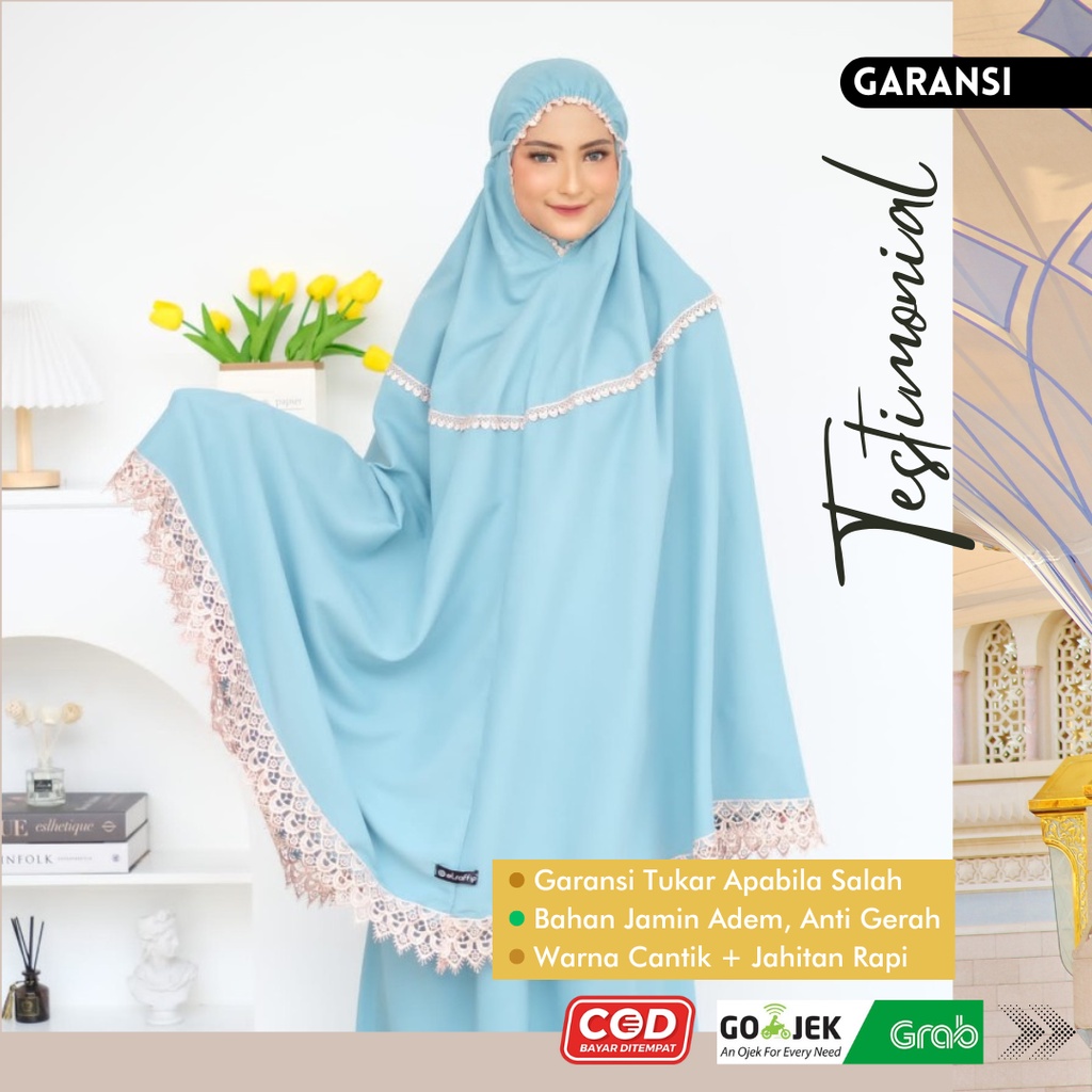 MUKENAH DEWASA TERBARU PUTIH JUMBO MEWAH PREMIUM MUKENA WANITA KHADIJAH KATUN RAYON PREMIUM PUTIH PO