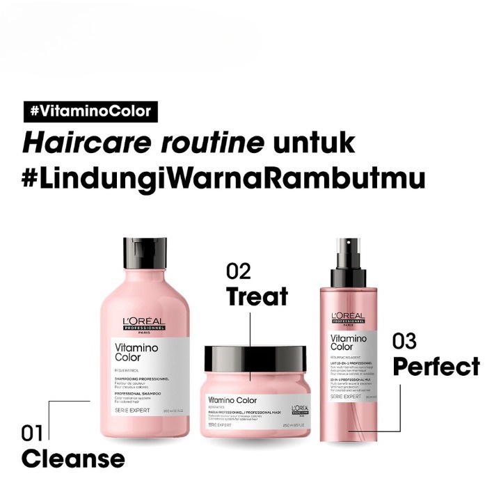 LOREAL Serie Expert Vitamino Color Shampoo Conditioner Set - Shampo Kondisioner Perawatan Pelembab Rambut Berwarna Diwarnai