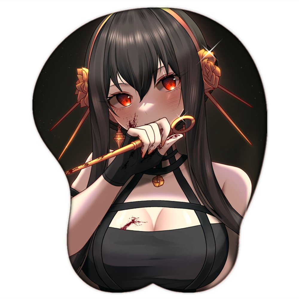 Anime Baru SPY×FAMILY Menunjuk Pemalsu Briar 3D Mouse Pad Silikon Lembut Payudara Besar Mousepad den
