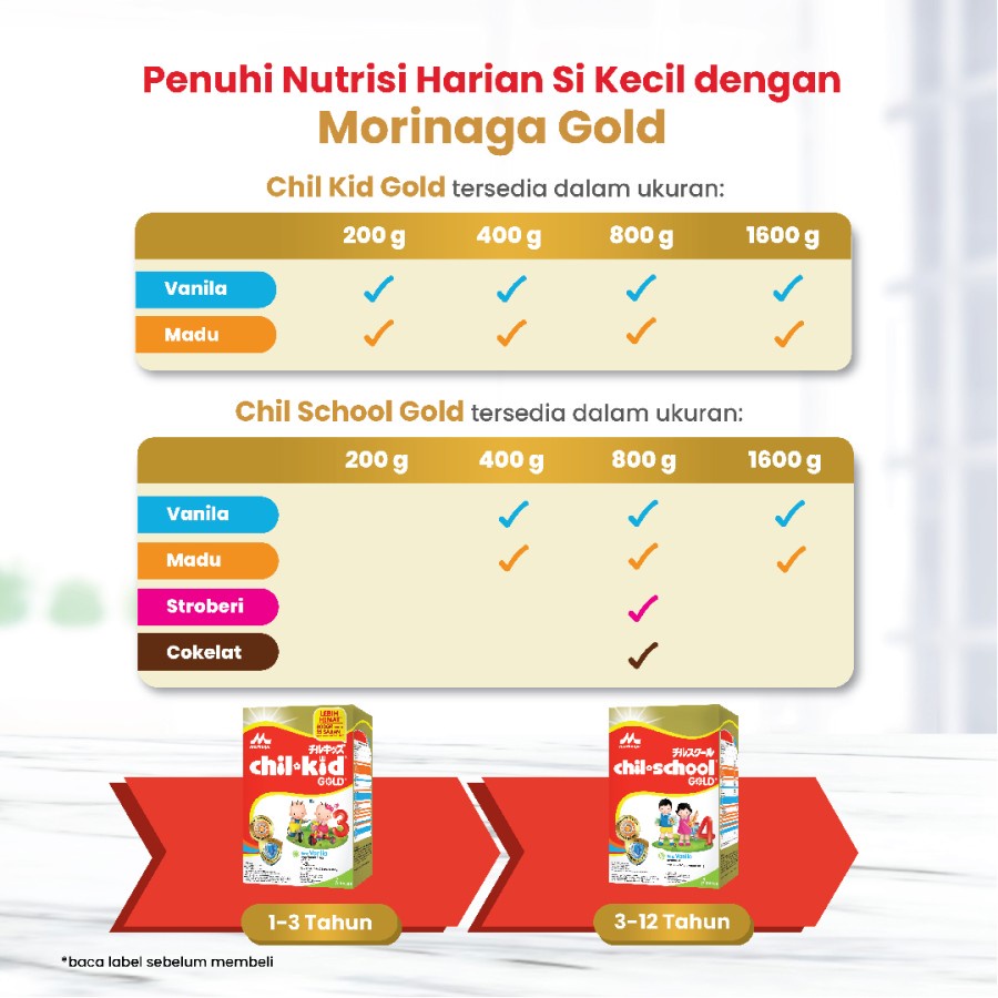 Morinaga Chil School Gold Vanilla Madu 800gr rasa Vanila dan rasa Madu 800 gram Chilschool Gold Chil-school