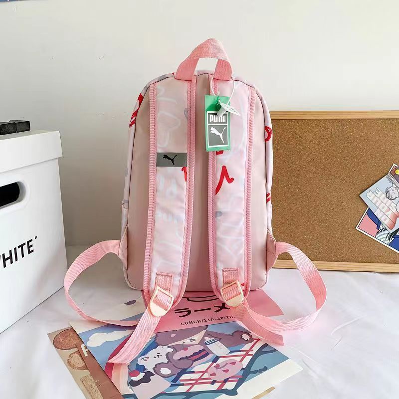 BA2220 Tas Kampus tas Sekolah Backpack SD SMP SMK KULIAH Klasik Pria Tas ransel Wanita Tas Komputer Tas Mahasiswa Tas Ransel Perjalanan Rekreasi Merah Muda untuk kuliah sekolah motif kekinian  berbahan parasut