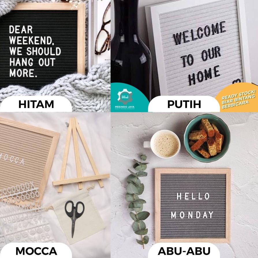 

✬ Papan Huruf Cafe, Papan Nama Bayi LENGKAP! 1 SET Felt Letter Board changable felt letter board DIY ●