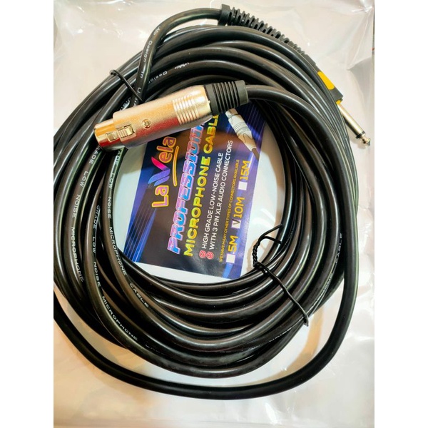 KABEL MICROPHONE 10 METER,/ KABEL MIC LAVELA HITAM