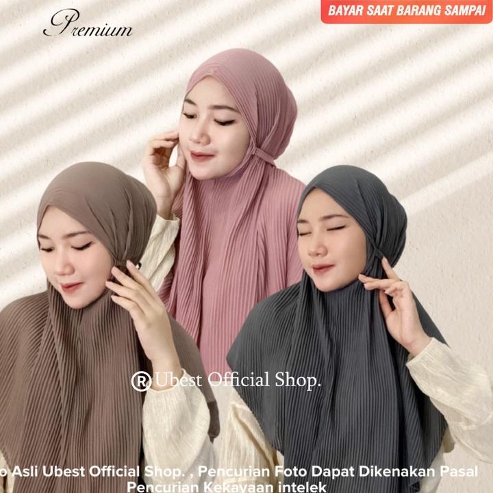 Bergo Plisket tali / Maryam plisket Ceruty Babydoll / hijab instant plisket / Hijab Bergo plisket