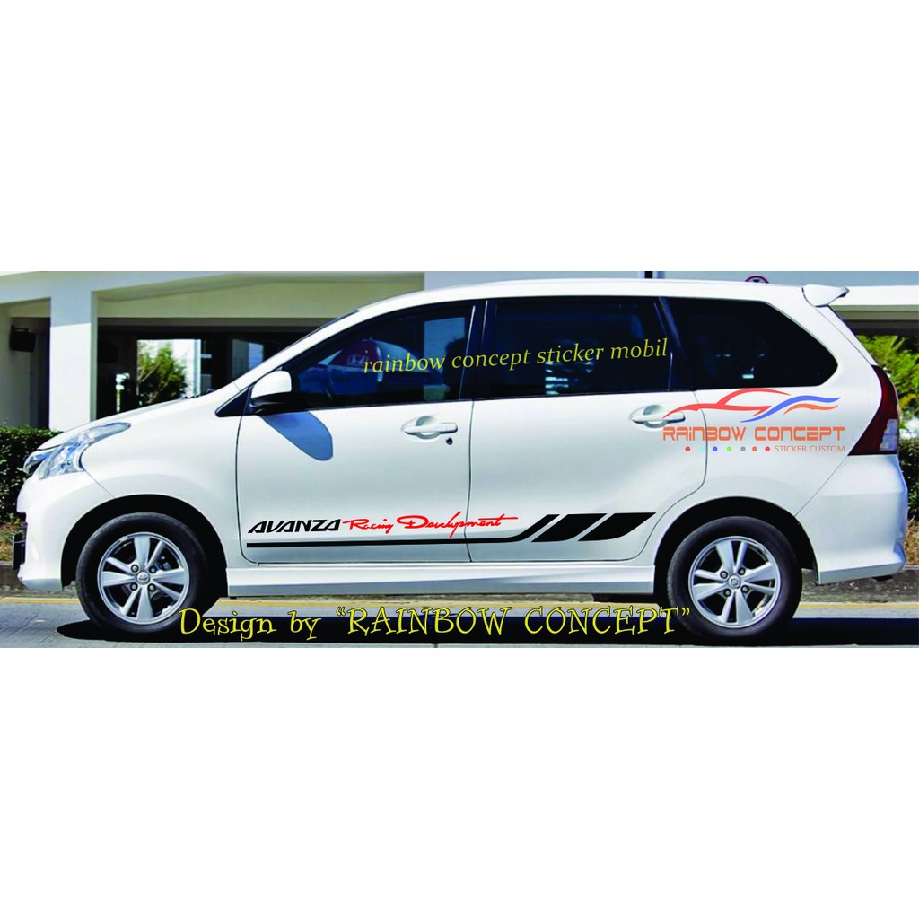 sticker avanza stiker mobil toyota avanza racing development list srtipe mobil avanza old/new