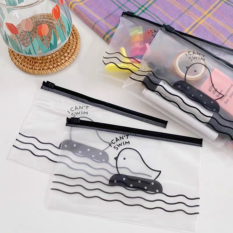 TEMPAT KOSMETIK TRANSPARAN PENYIMPANAN AKSESORIS MOTIF AYAM SERBA GUNA / KANTONG / TAS KOSMETIK / ZIPPER POUCH