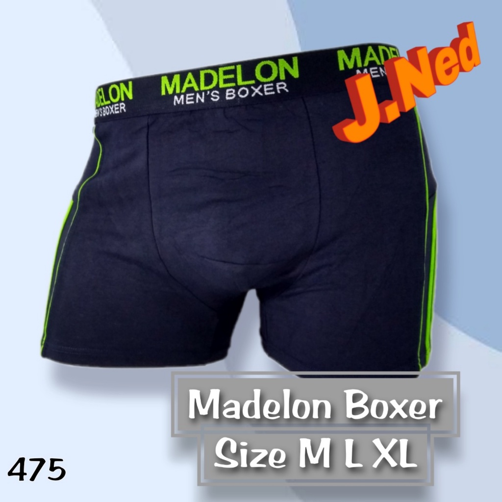 J475 Celana Dalam Pria Boxer Pria Madelon 9002 Warna  Mix Random