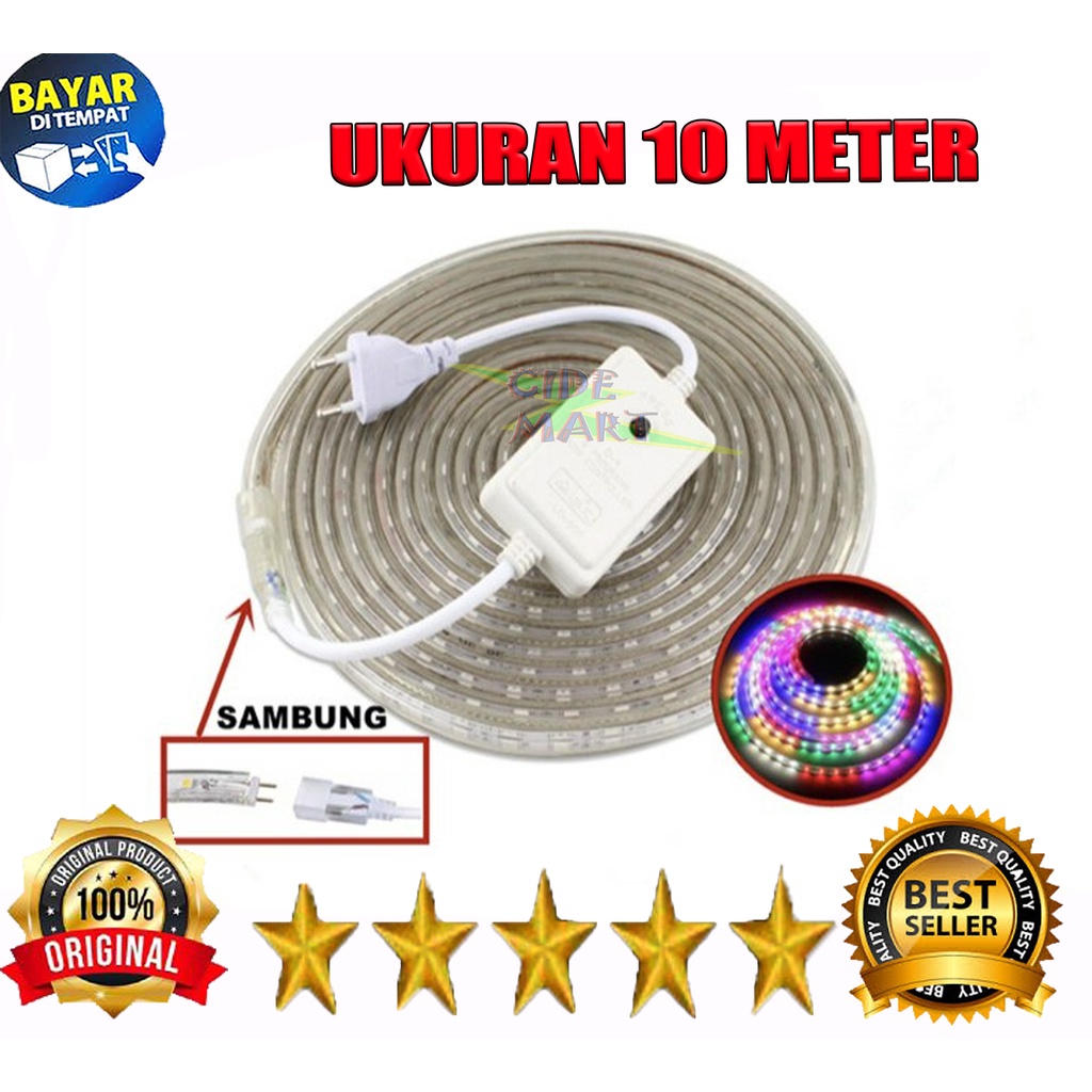 [UKURAN 10 M] LAMPU LED STRIP RGB WARNA WARNI FREE REMOTE CONTROL SIAP PAKAI / LAMPU HIAS DEKORASI