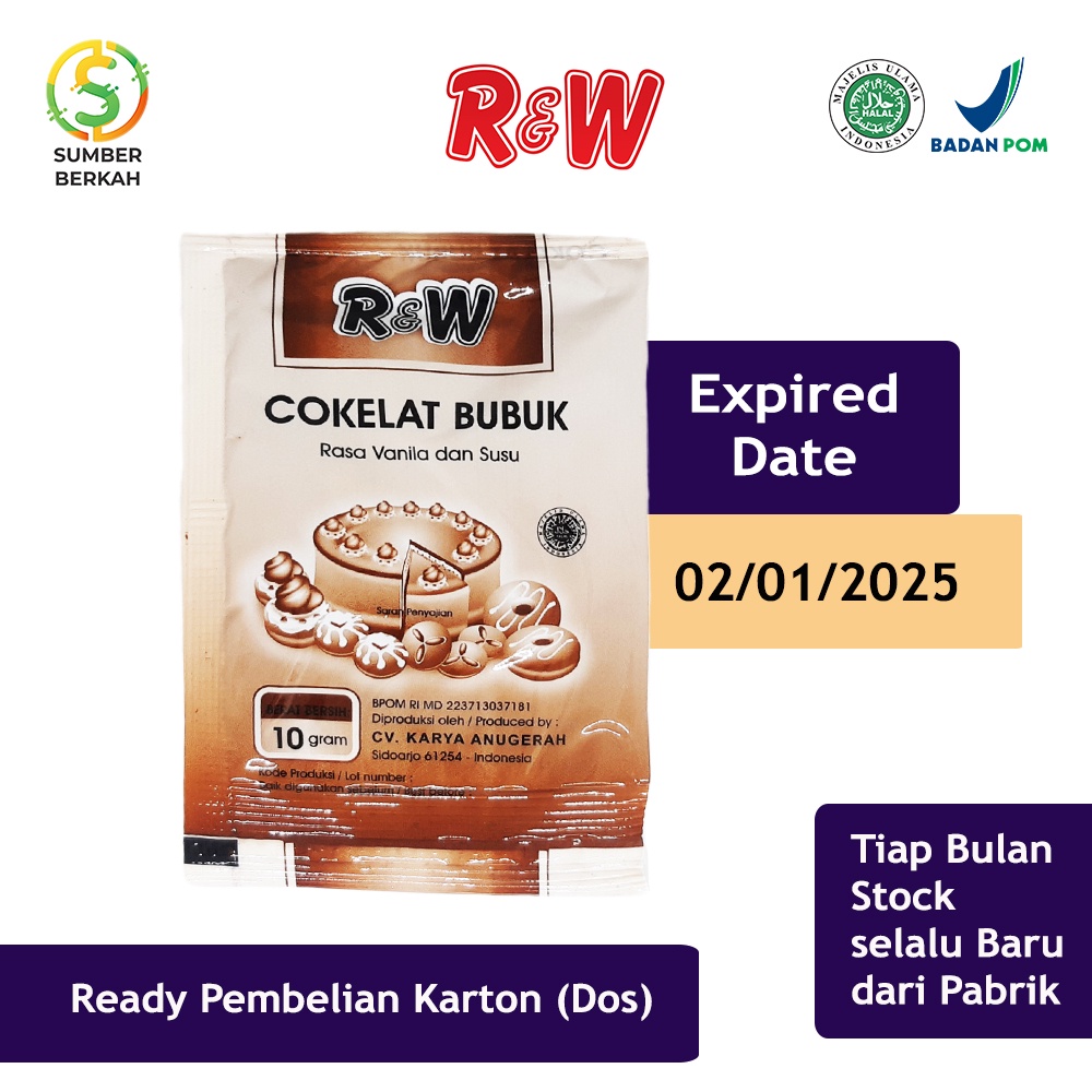 Coklat Bubuk Kue Rajawali R&amp;W RW 10 g